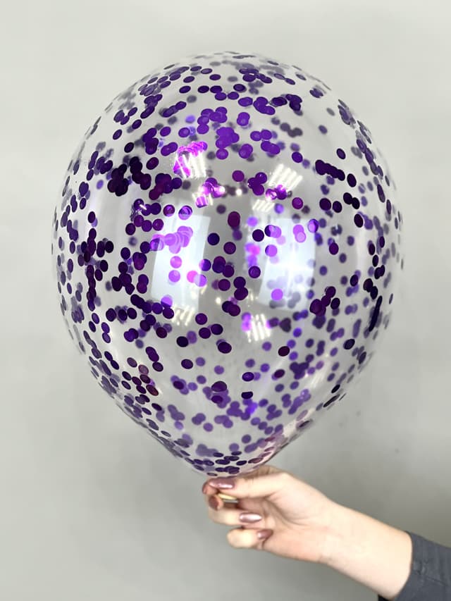 Шарик с круглым конфетти (фиолетовый) Шарик с круглым конфетти (фиолетовый)