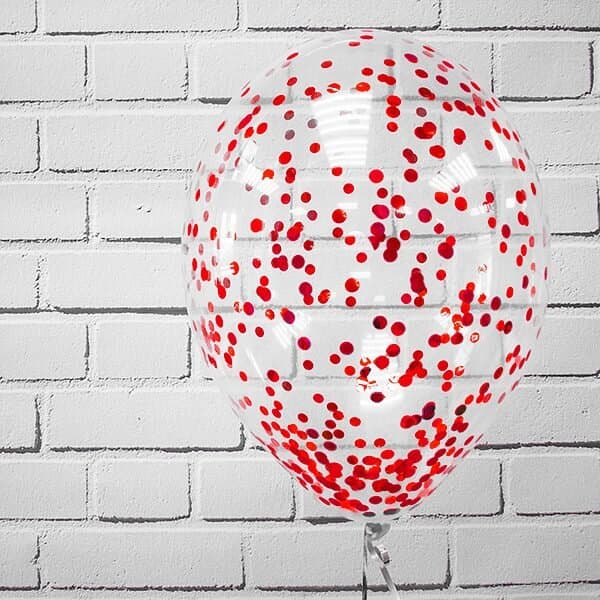 Шарик с круглым конфетти (красное) Шарик с круглым конфетти (красное)