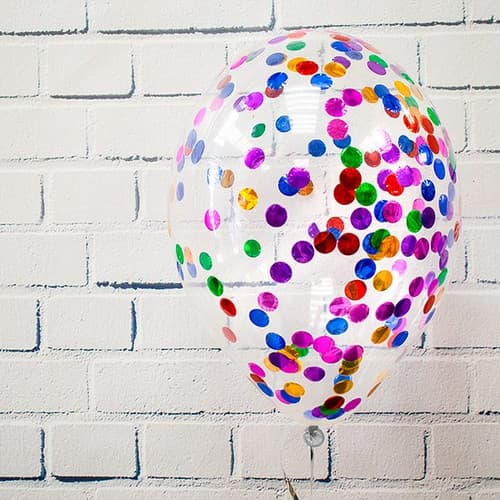 Шарик с круглым конфетти (разноцветное) Шарик с круглым конфетти (разноцветное)