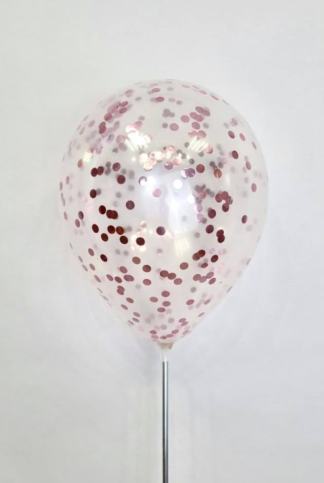 Шарик с круглым конфетти (розовое золото) Шарик с круглым конфетти (розовое золото)