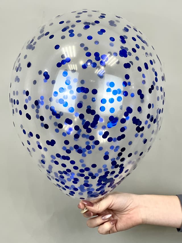 Шарик с круглым конфетти (синие) Шарик с круглым конфетти (синие)