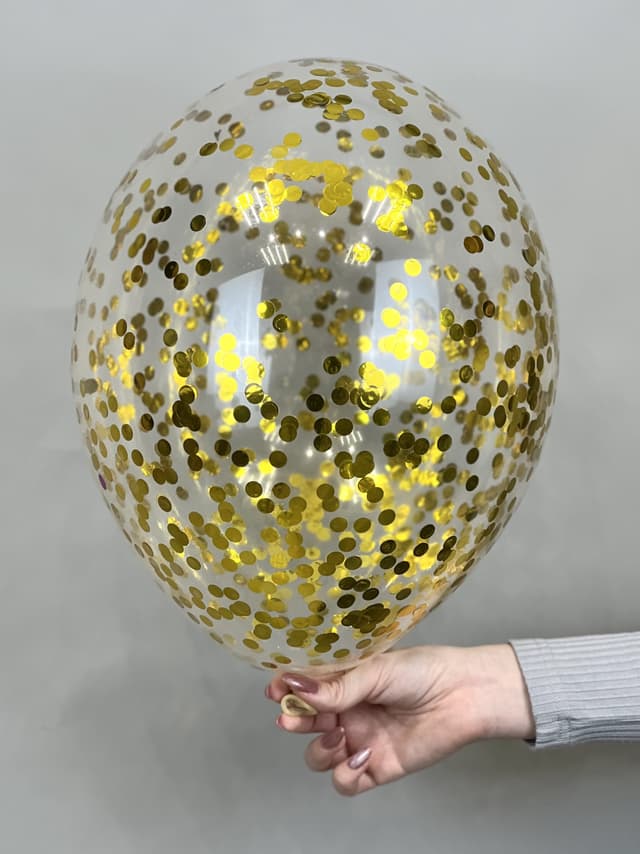 Шарик с круглым конфетти (золото) Шарик с круглым конфетти (золото)