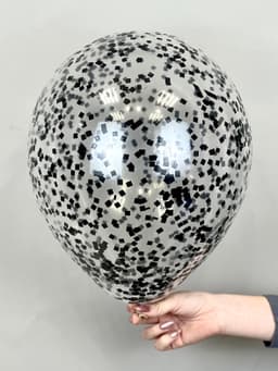 Шарик с квадратным конфетти (черный)