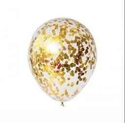 Шарик с квадратным конфетти (золото)