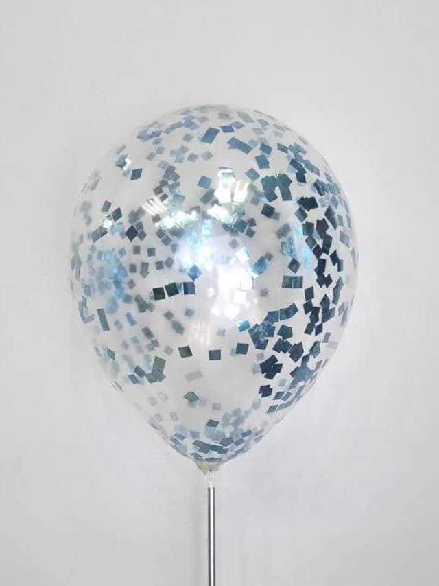 Шарик с квадратными конфетти (голубое) Шарик с квадратными конфетти (голубое)