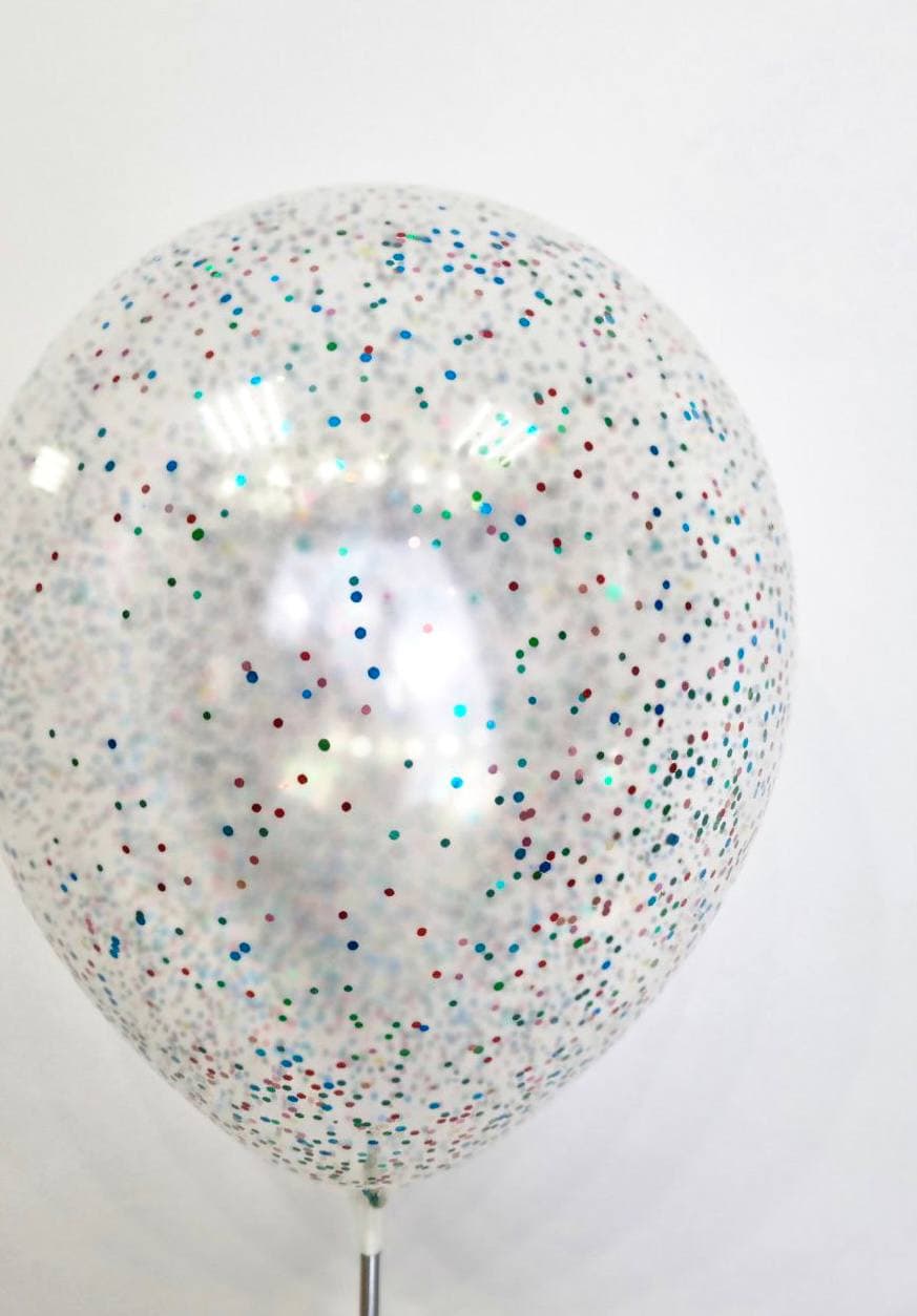 Шарик с шестигранным конфетти (разноцветное, цветное)