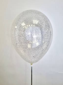Шарик с шестигранным конфетти (серебро)