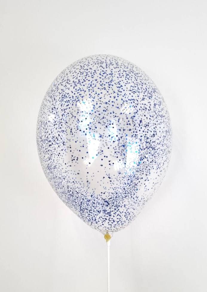 Шарик с шестигранным конфетти (синий)