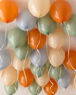 Шары под потолок 15 шт «Беж, голубой, оранжевый, эвкалипт»
