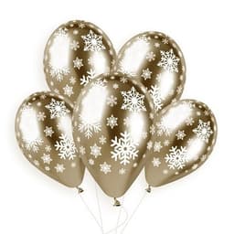 Шелк. хром 14" Gold Снежинки/ 35 см