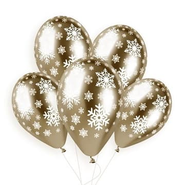 Шелк. хром 14" Gold Снежинки/ 35 см Шелк. хром 14" Gold Снежинки/ 35 см