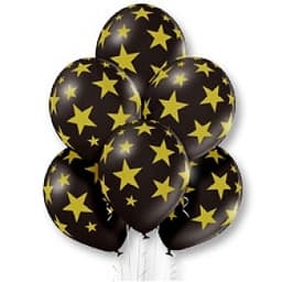 Шелк. металл 14" Звезды золото-090