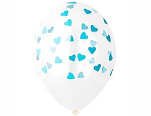 Шелкография кристалл 14" Сердца мятные / 35 см