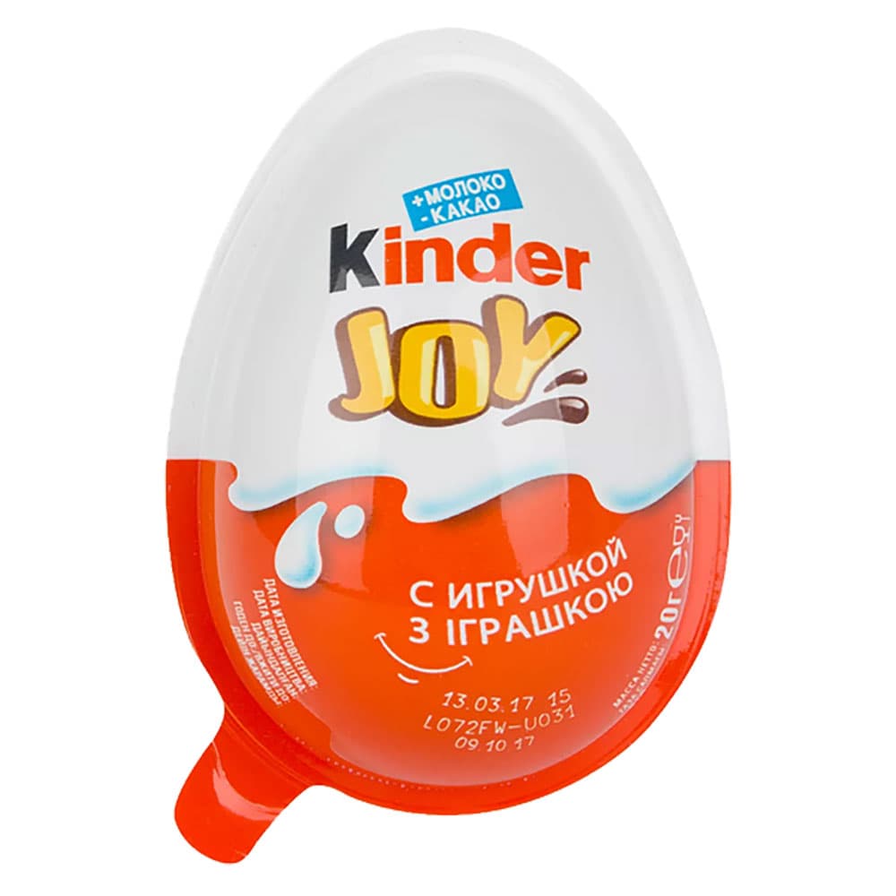 Шоколадное яйцо Kinder Joy с игрушкой, 20г