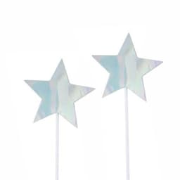 Шпажки для канапе одноразовые "Звезды" Голография 15 см / набор 7 шт. /