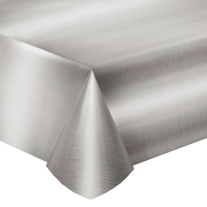 Скатерть фольгированная "Делюкс" Серебро 2,74*1,37 м