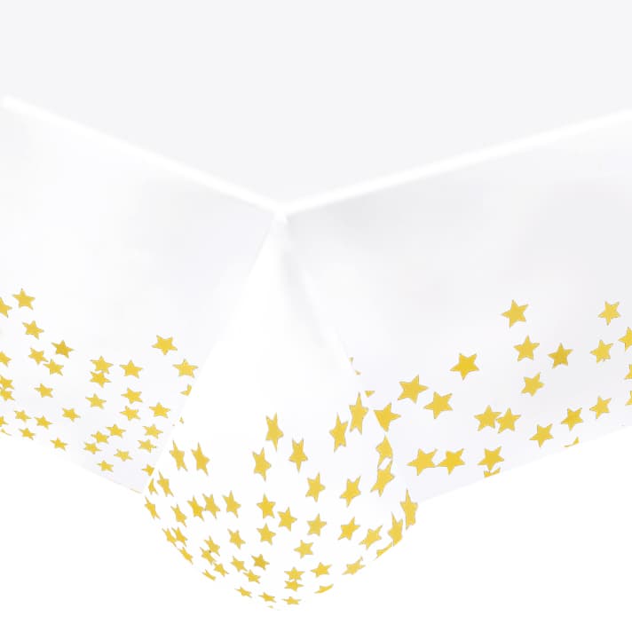 Скатерть "Звезды Золотые" с золотой печатью 1,83*1,37 м / 1 шт. /