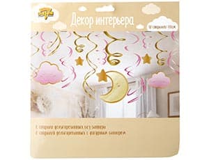 Спираль Детские Грезы розов 60см 12шт/А Спираль Детские Грезы розов 60см 12шт/А