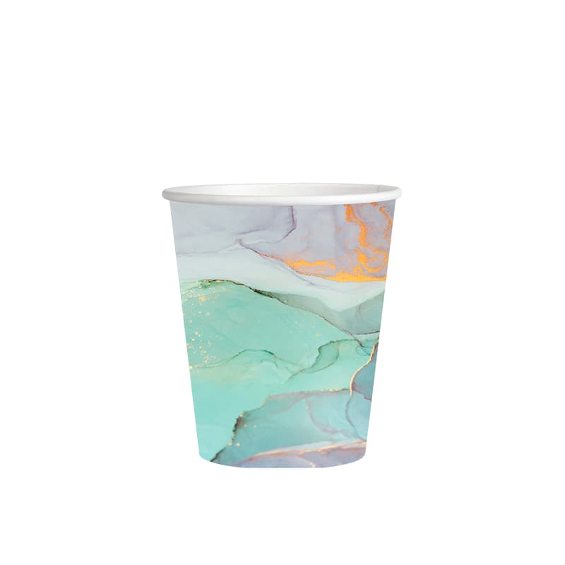 Стакан бум 260 мл (6 шт./уп.) Мрамор Небесно-голубой