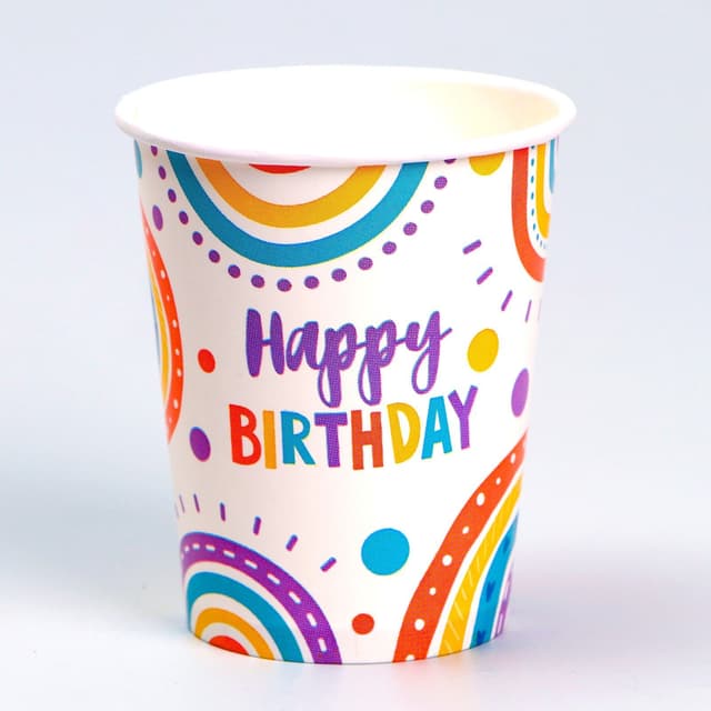 Стакан бумажный Be Happy, набор 6 шт, 250 мл Стакан бумажный Be Happy, набор 6 шт, 250 мл