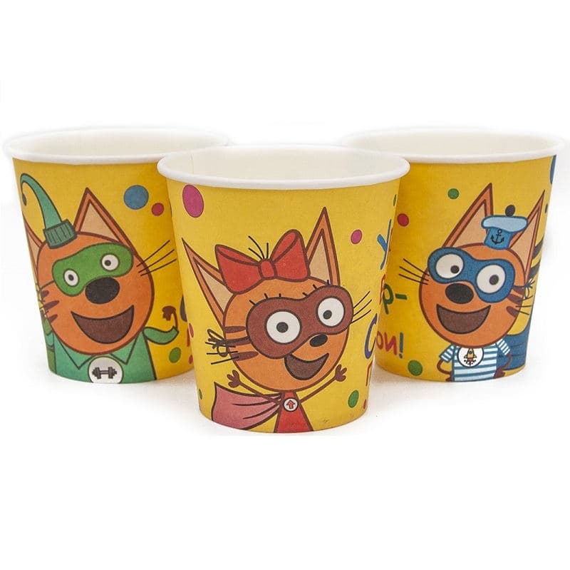 Стакан Три кота, супер герои/6шт