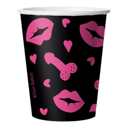 Стаканы (250 мл) 18+, Черный/Фуше, 6 шт.