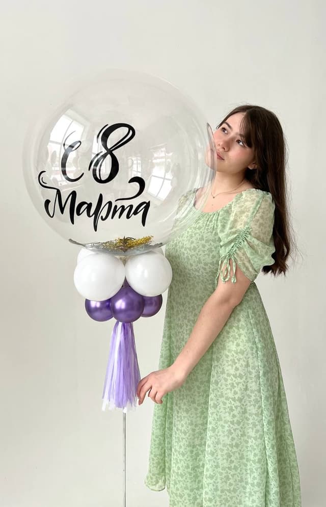 Стойка из шаров с воздухом «Мимоза» Стойка из шаров с воздухом «Мимоза»