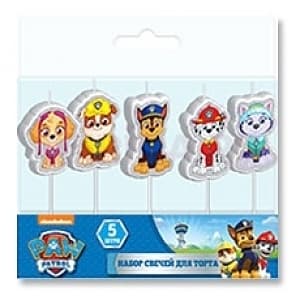 Свеча д/торта на пик Щенячий Патруль/5шт