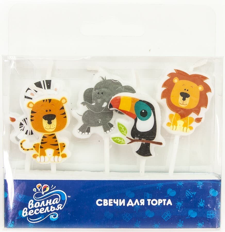 Свеча Фигура, Джунгли, 6 см, 5 шт.