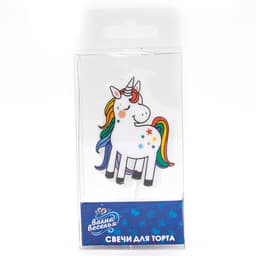 Свеча Фигура, Радужный единорог, 6 см