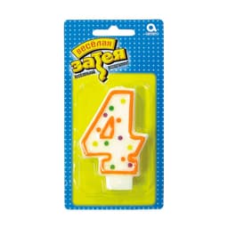 Свеча - цифра "4" 7,6см/А