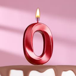 Свеча в торт на шпажке «Грань», цифра "0", 13 см, красная