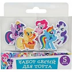 Свечи Мой маленький пони, 5шт с держателями, 7см Свечи Мой маленький пони, 5шт с держателями, 7см