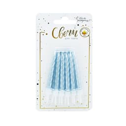 Свечи тортовые классические "Перламутр" Нежно-голубые с держ. 6см/12шт