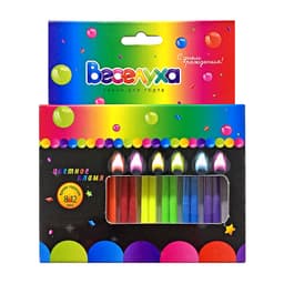 Свечи тортовые классические "Цветное пламя" 12 шт.