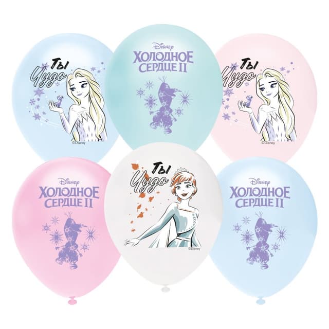 Т Шар 12 / 30 см Холодное сердце, ассорти, пастель Т Шар 12 / 30 см Холодное сердце, ассорти, пастель