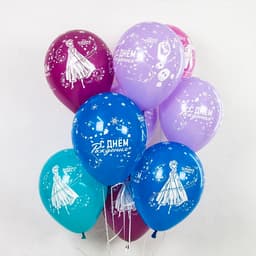 Т Шар 12/ 30 см Холодное сердце, С Днем Рождения!, Ассор, паст, 5 ст