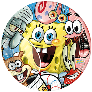 Тарелка бум Губка Боб 17см/8шт/ Тарелка бум Губка Боб 17см/8шт/