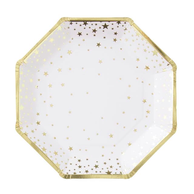 Тарелка фигурная Звездная россыпь золото 18см/6шт Тарелка фигурная Звездная россыпь золото 18см/6шт