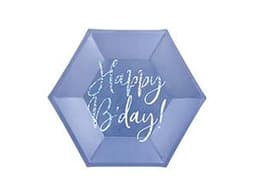 Тарелка Happy B day синяя 20см/6шт/