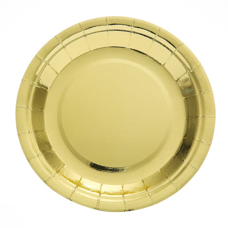Тарелки (9''/23 см) Золото, Металлик, 6 шт.