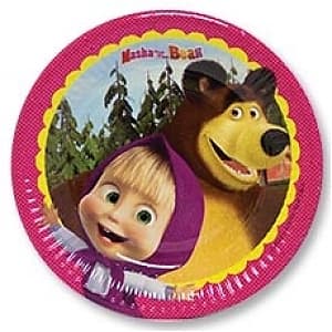 Тарелки Маша и Медведь 8шт 23см Тарелки Маша и Медведь 8шт 23см