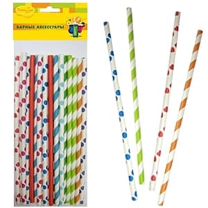 Трубочки бумажные цветное ассорти Трубочки бумажные цветное ассорти