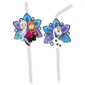 Трубочки Холодное сердце,Торжество,снежинки/6шт