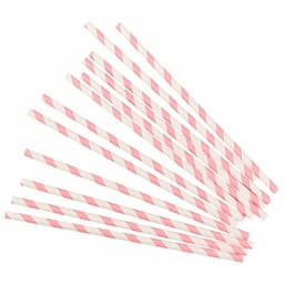 Трубочки розовые полоски/12шт