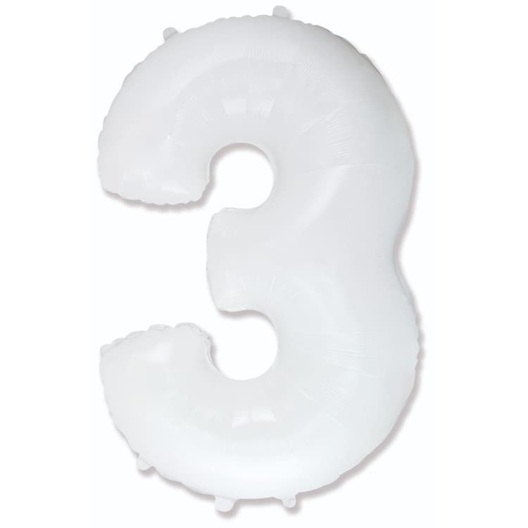 Цифры 100 см белые 3