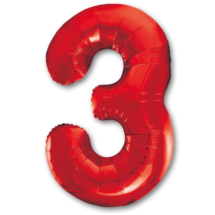 Цифры 100 см красные 3