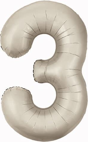 Цифры 100 см кремовые Slim сатин 3