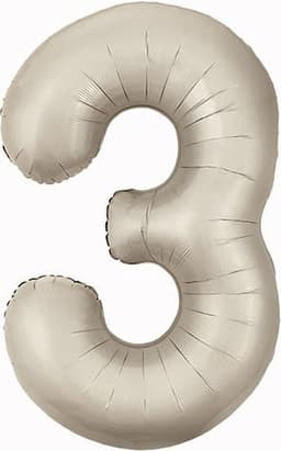 Цифры 100 см кремовые Slim сатин 3