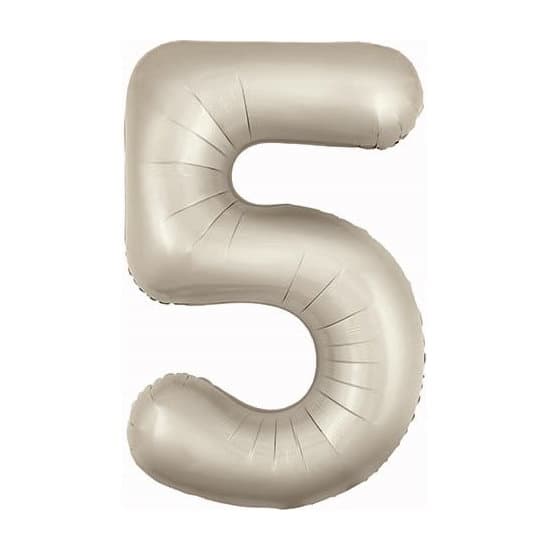 Цифры 100 см кремовые Slim сатин 5